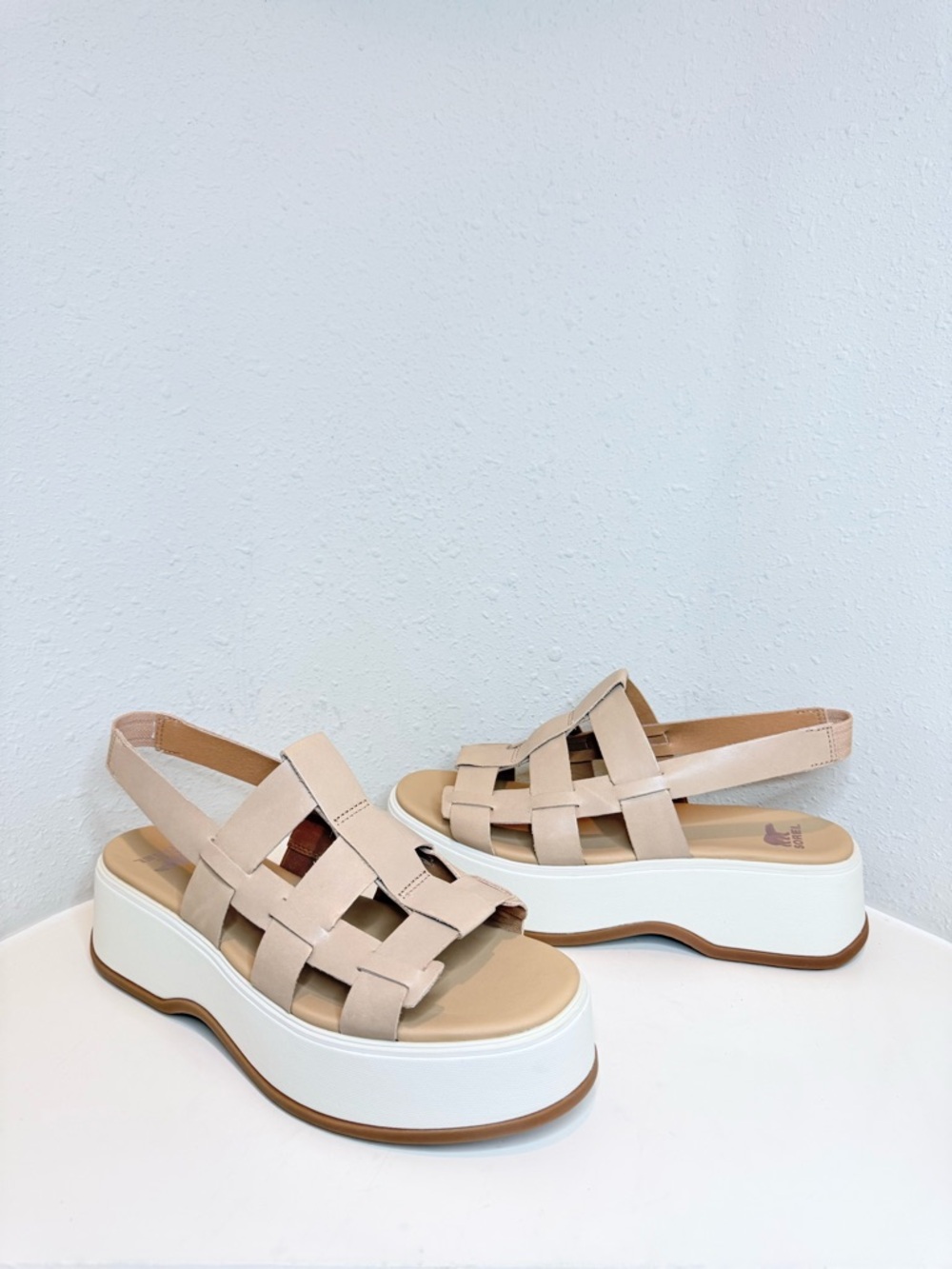 Sorel Dayspring Slingback Beige Platform  Leather Sandal Size 10.5 NIB - Picture 8 of 16